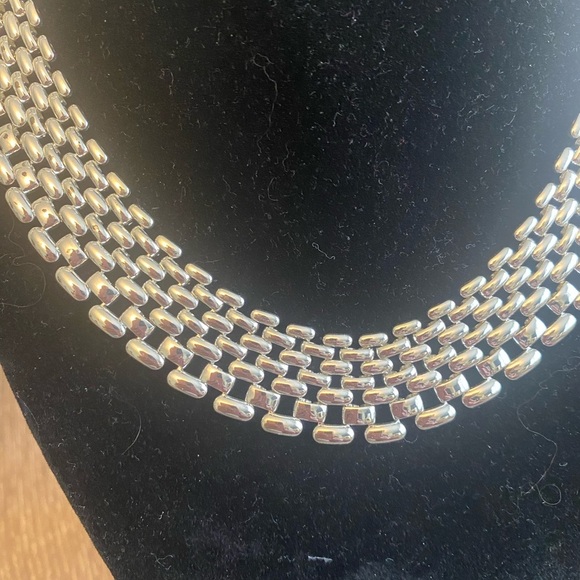 Vintage Napier Basket Weave Silver tone Chocker Necklace and matching bracelet - Picture 12 of 12